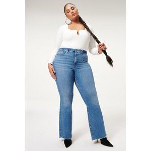 Good American NWT Good Flare Raw Hem in Indigo082 size 18